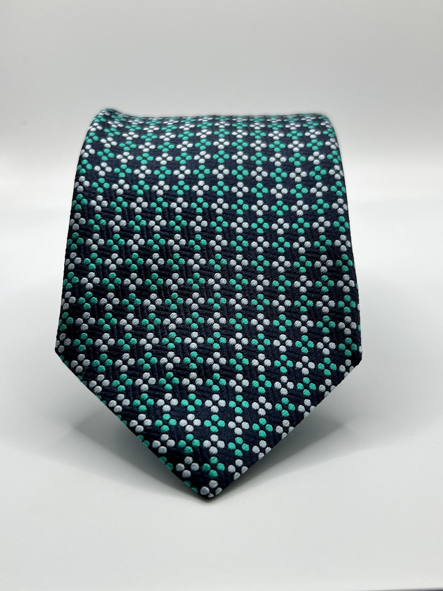 Green/Black Silk Satin NeckTie Geoff