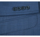 JL Suit Blue Sharkskin Slim Fit Super 140's