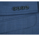 JL Suit Blue Sharkskin Classic Fit Super 140's