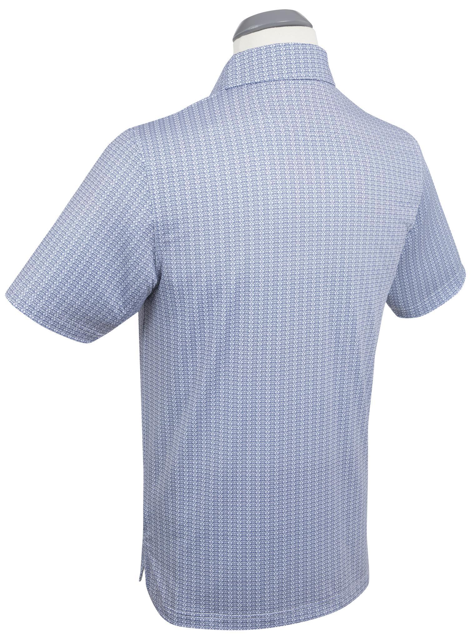 Performance Aztec Print Polo Summer Navy
