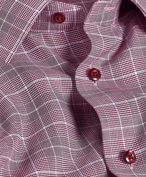 Merlot Glen Check Dress Shirt