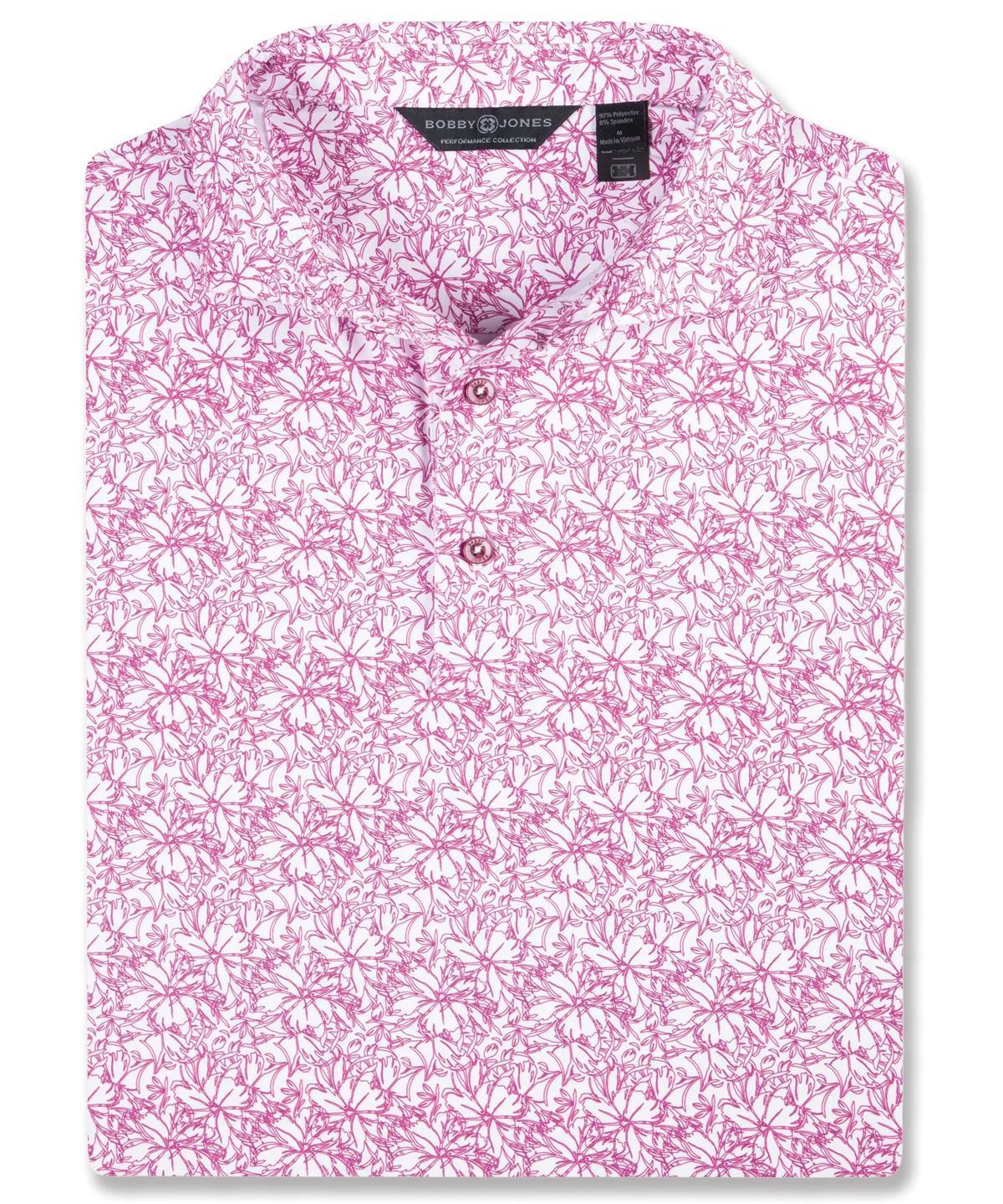 Perform Azalea Print Jersey Polo Fuchsia