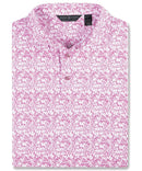Perform Azalea Print Jersey Polo Fuchsia