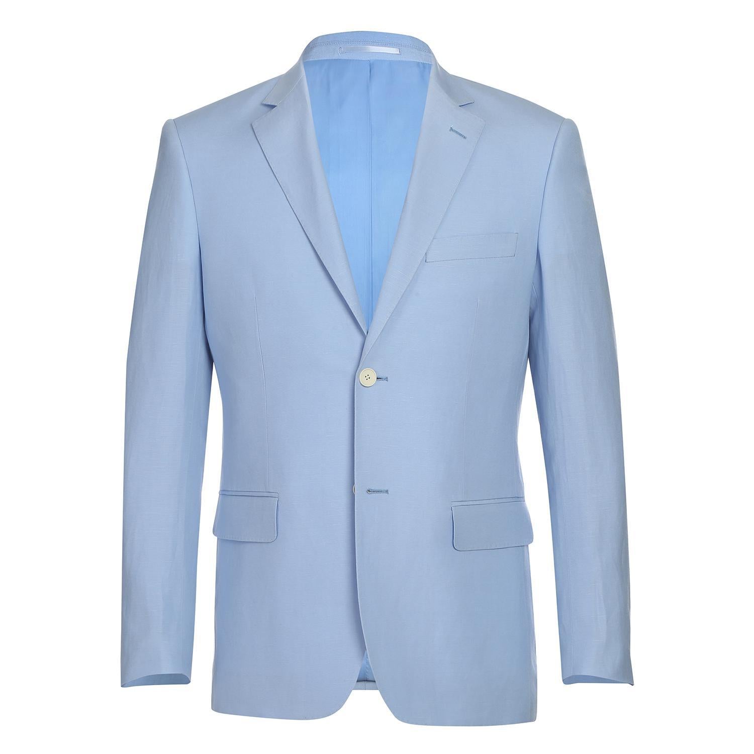 JL Blue Linen Suit Slim Fit