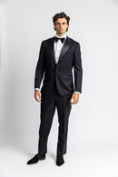 Black Tuxedo Peak Slim Super 150's