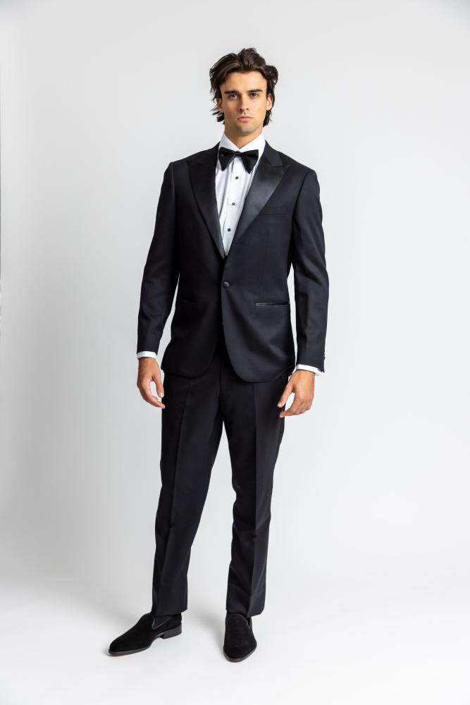 Black Tuxedo Peak Slim Super 150's