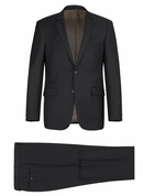 JL Mid Blue Window Suit Notch Slim Fit Super 140's