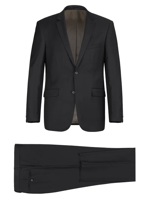 JL Mid Blue Window Suit Notch Slim Fit Super 140's