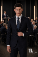 JL Navy Suit Notch Slim Fit Super 140's