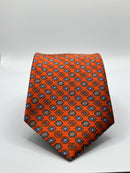 Orange/Blue Silk Satin NeckTie Geoff
