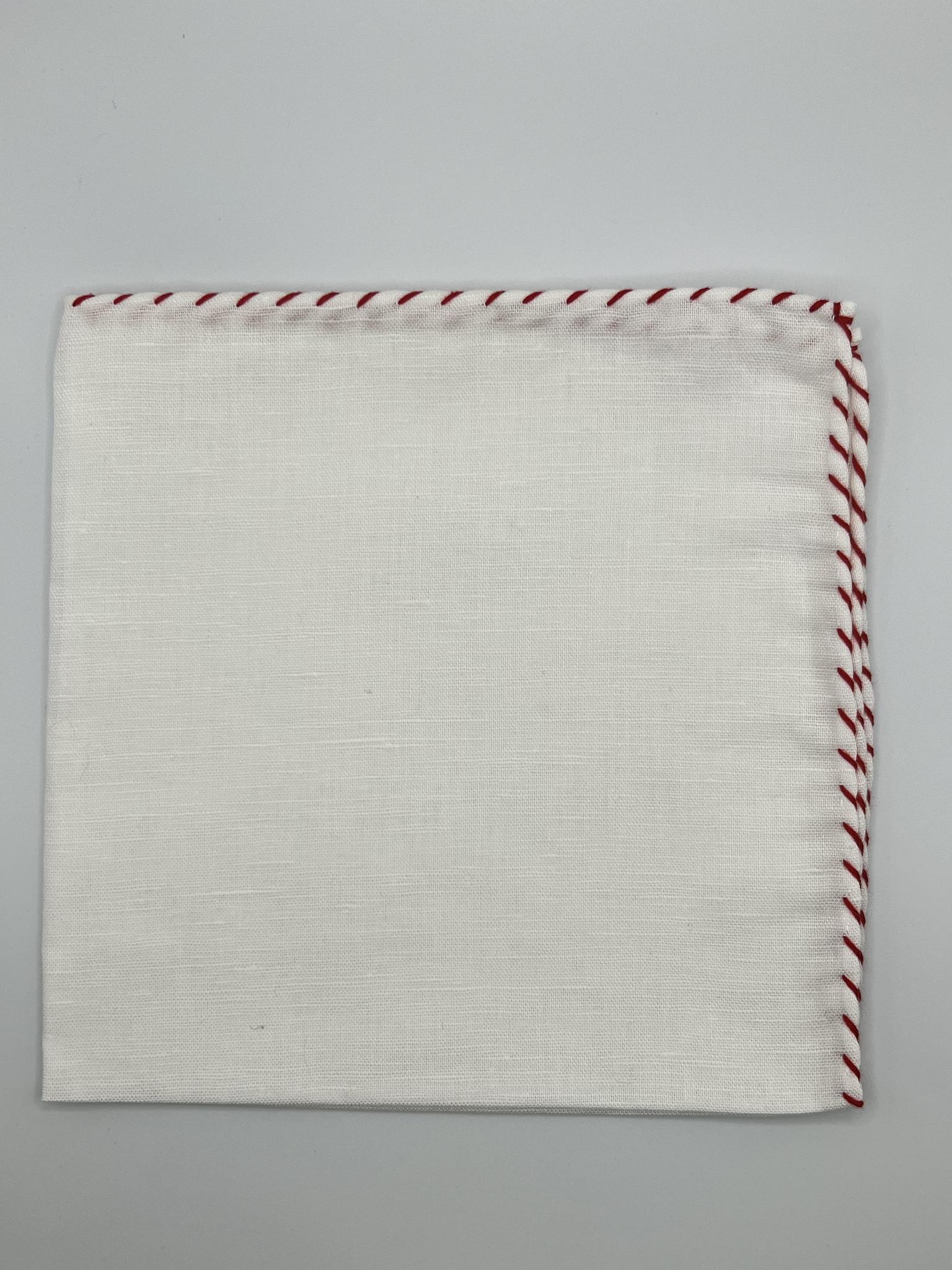White/ Red Linen Whipstitch PSQ