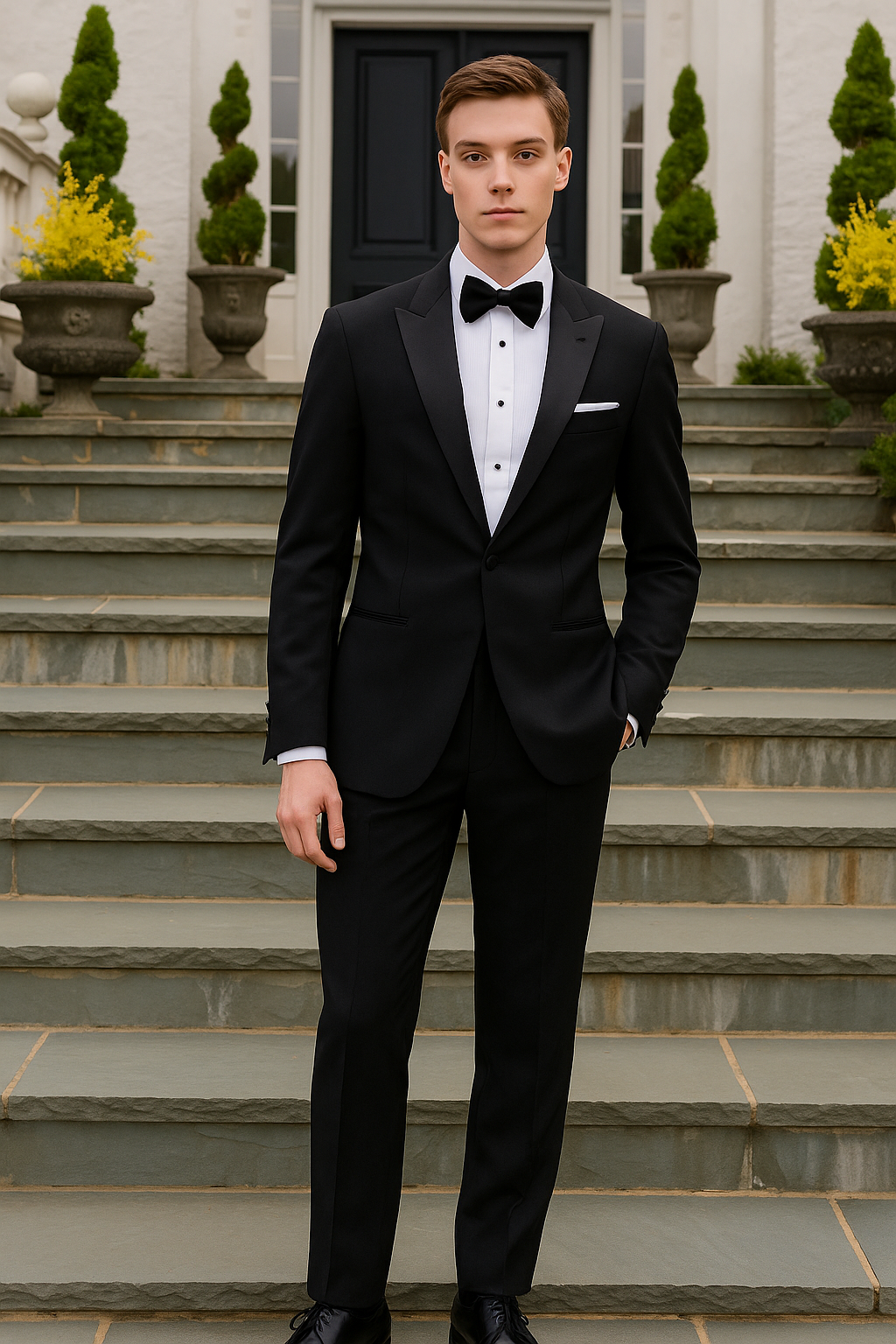 Black Tuxedo Peak Slim Super 150's