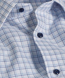 White & Blue Dobby Check Dress Shirt