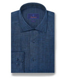 Navy Linen Dress Shirt