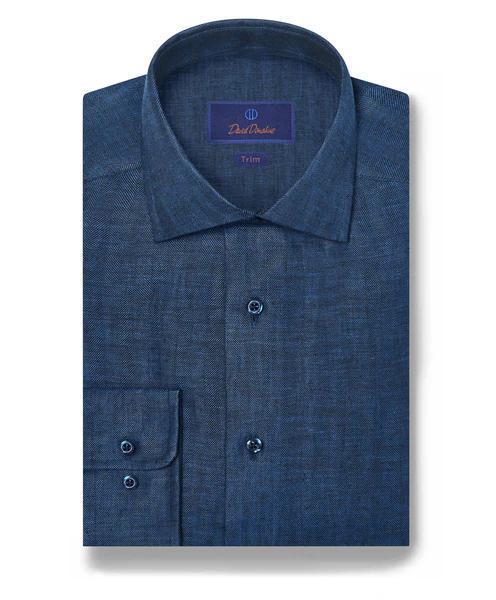 Navy Linen Dress Shirt