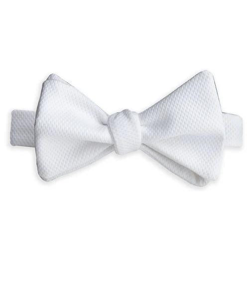 White Pique Self-tie Bow Tie