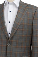 Gray/Tan Windowpane Sport Coat Modern Fit