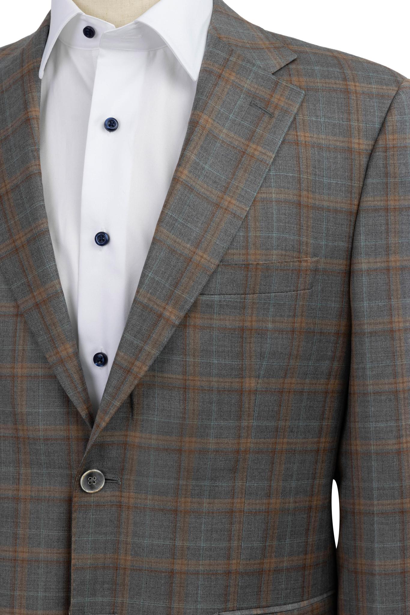 Gray/Tan Windowpane Sport Coat Modern Fit