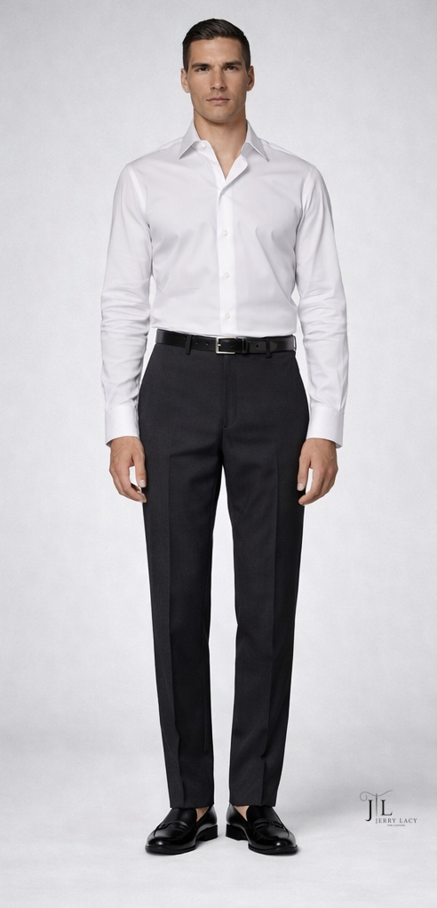 Charcoal Italian Dress Pant Modern Fit Super 150's Twill