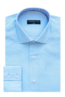 Blue Linen Button Down Shirt LS