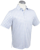 Performance 19th Hole Print Polo Sky Blue