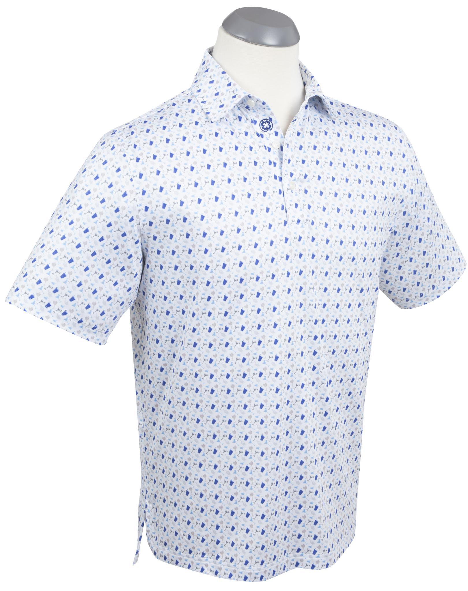 Performance 19th Hole Print Polo Sky Blue