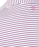 Perform Dual Laser Yarn Dye Stripe Polo Fuschia