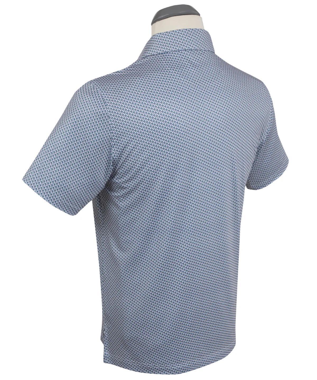 Performance Seville Print Polo Stormy Blue