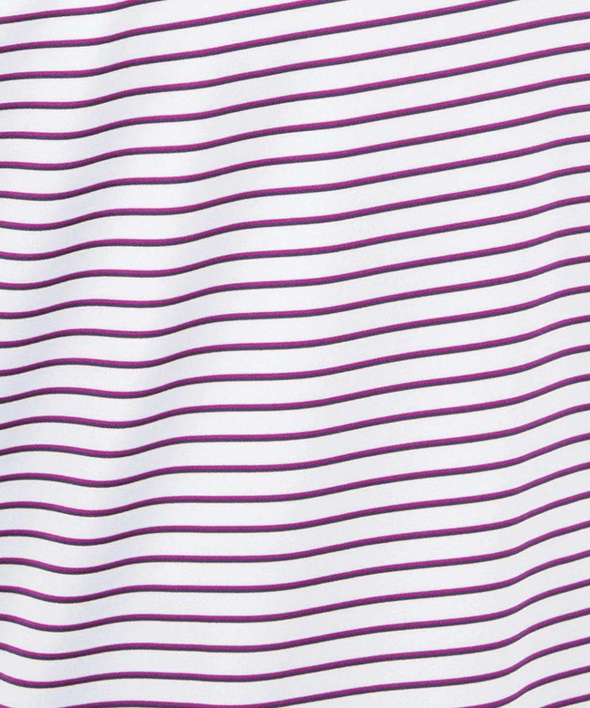 Perform Dual Laser Yarn Dye Stripe Polo Fuschia