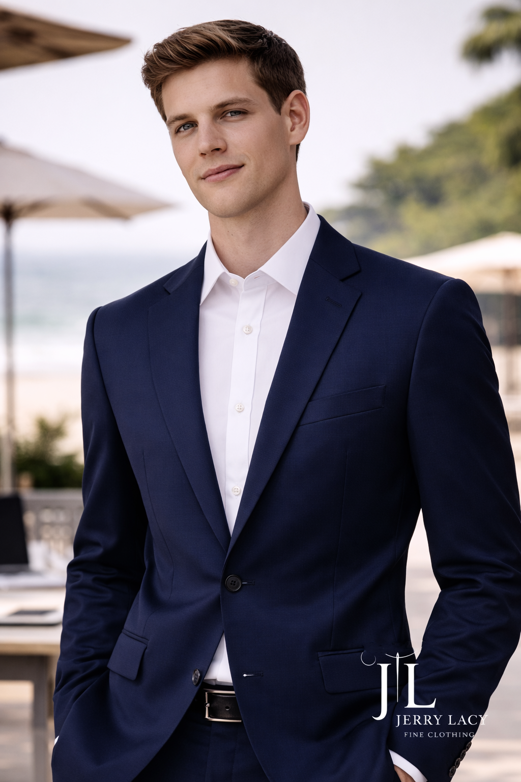 JL New Navy Suit Notch Slim Fit