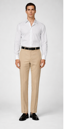 Tan Italian Dress Pants Modern Fit Super 150's