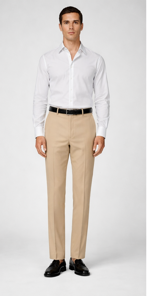 Tan Italian Dress Pants Modern Fit Super 150's