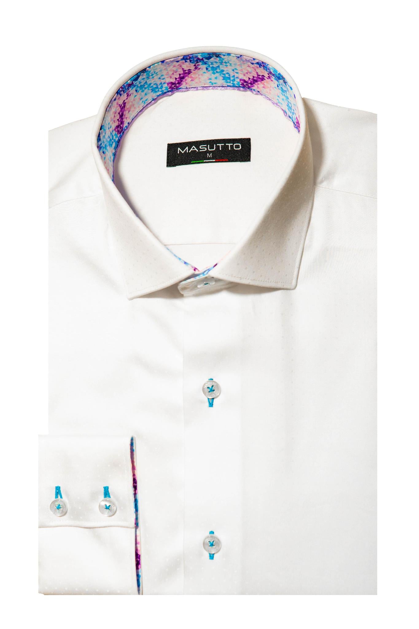 White Sport Shirt LS 100% Cotton