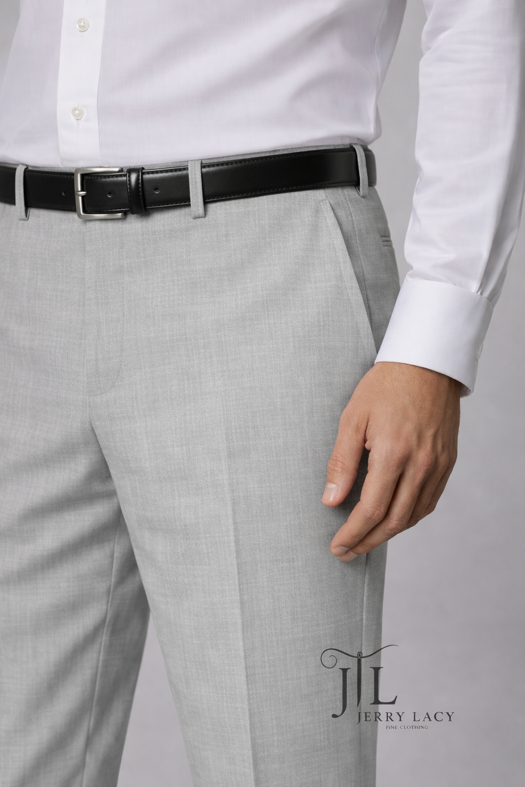 Light Gray Italian Dress Pants Super 150's Twill