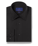 Black Super Fine Twill Dress Shirt