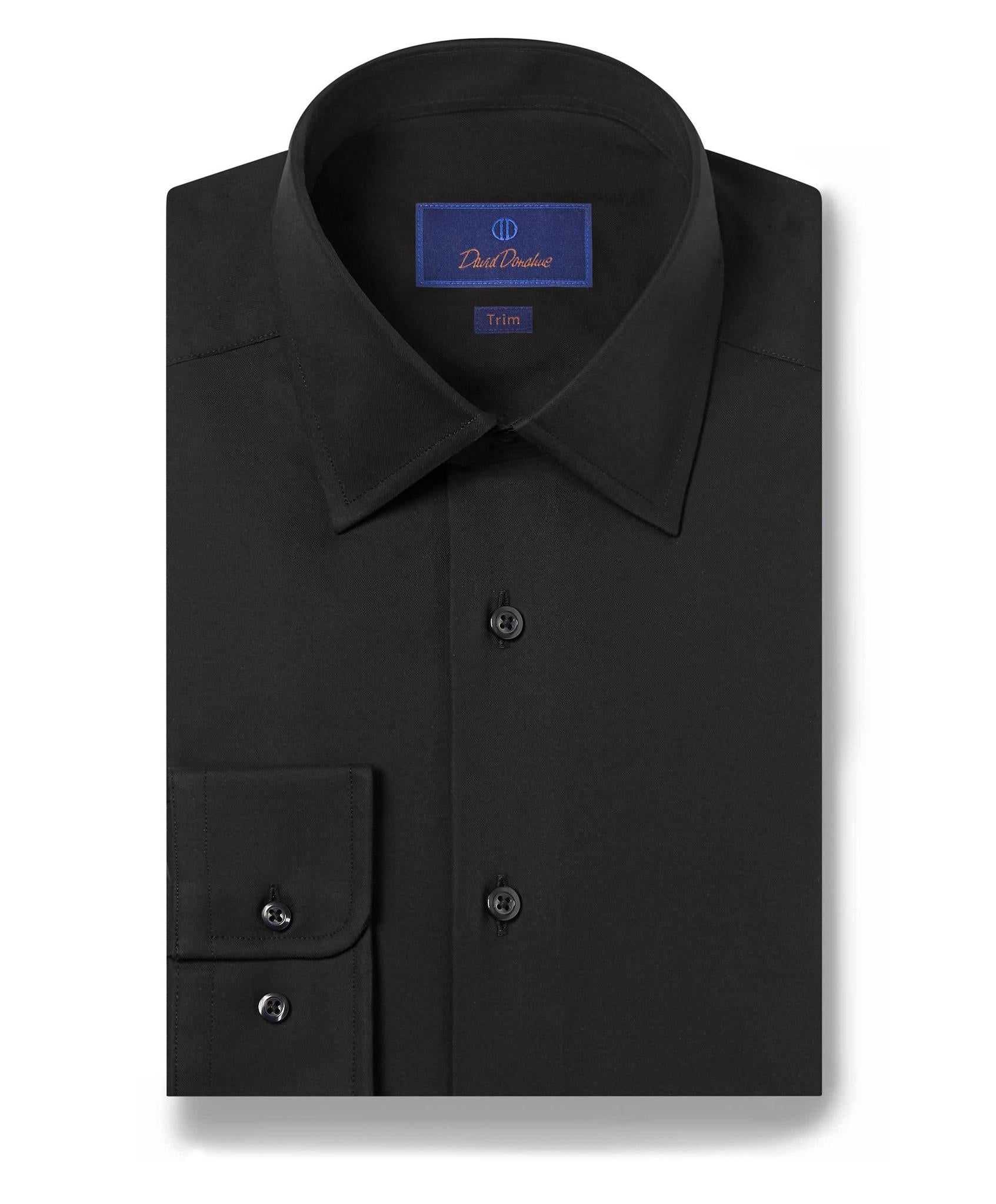 Black Super Fine Twill Dress Shirt