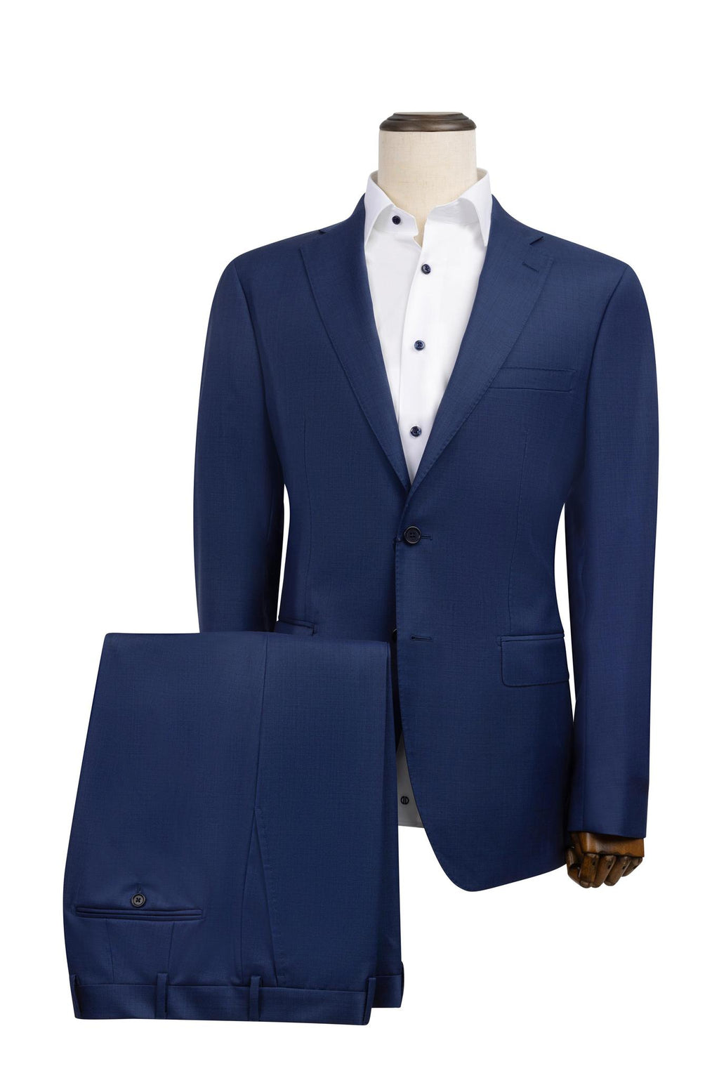 Blue Sharkskin Suit Slim Fit Super 110's