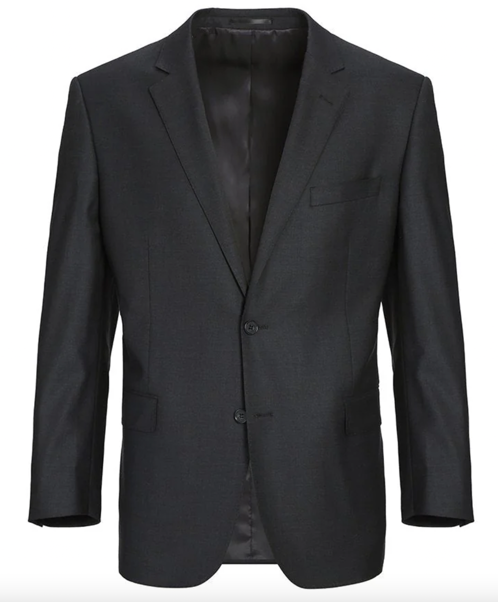 JL Charcoal Suit Notch Classic Fit Super 140's
