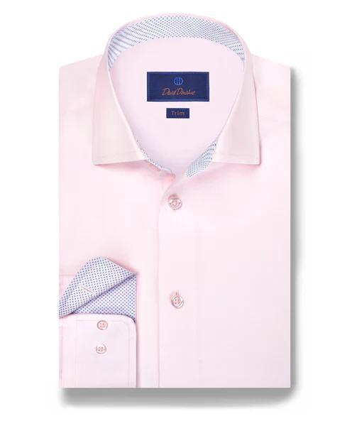 Pink Twill Contrast Dress Shirt
