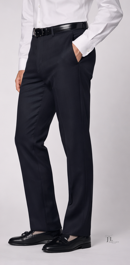 Black Italian Dress Pant Modern Fit Super 150's