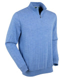 Signature Merino Lined Quarter-Zip Mock Neck Sweater Azure