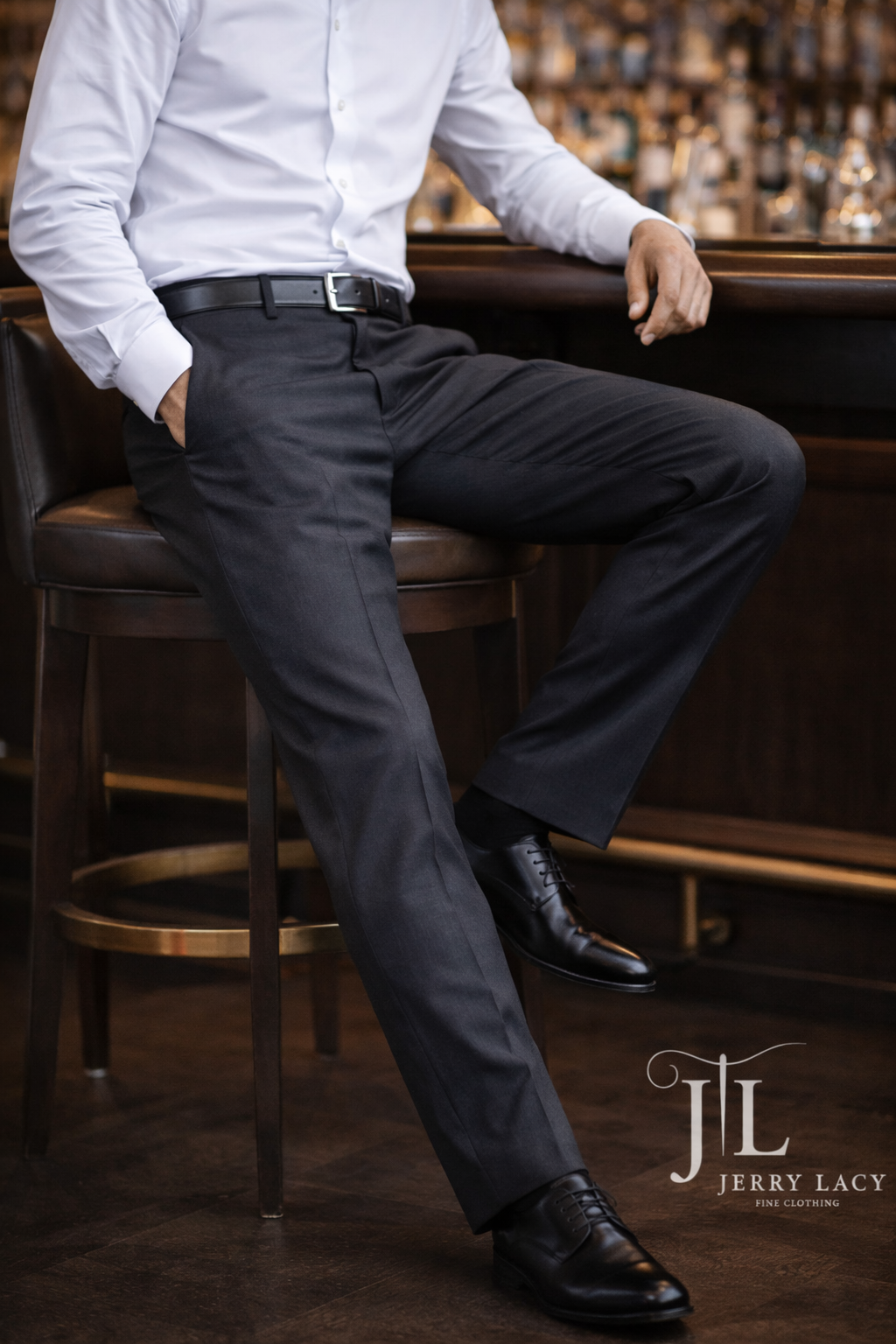 Charcoal Italian Dress Pant Trimmer Fit Super 150's