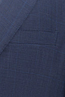 New Blue Plaid Suit Modern Fit Super 130's