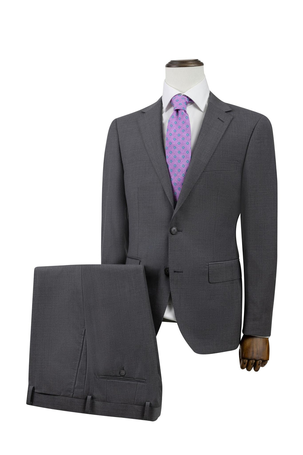 Medium Gray Modern Fit Suit Wool & Cashmere