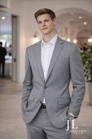 JL Light Grey Suit Notch Slim Fit Super 140's
