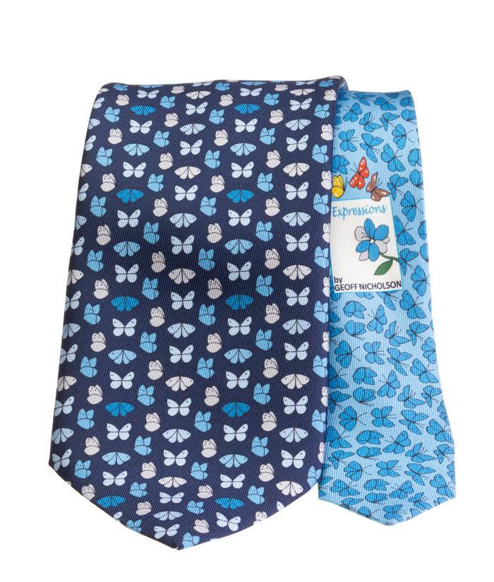 Ties Geoff Expressions Navy Lt Blue