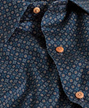 Navy Micro Geometric Print Sport Shirt