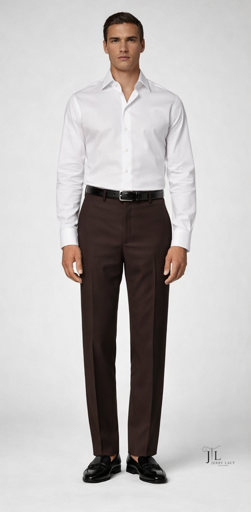 Chocolate Italian Dress Pant Modern Fit Super 150's