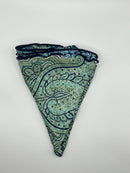 Green Paisley/Purple/Navy Print Silk Reversible Pocket Circle