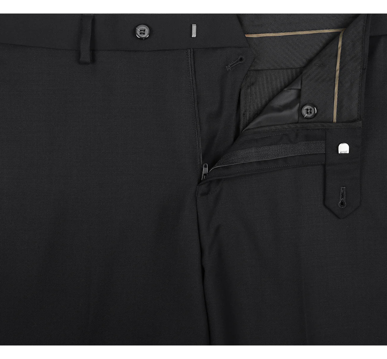 JL Suit Black Notch Classic Fit Suit Super 140's